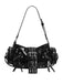 Black Punk Studded Buckle Shoulder Bag - vintage fashion, retro style, classic black