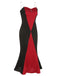 Black & Red 1930s Halloween Fishtail Strap Dress, vintage dress, retro fashion - perfect for women who love vintage and retro fashion
