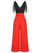 Black & Red 1930s Polka Dot Patchwork Jumpsuit: timeless style reimagined