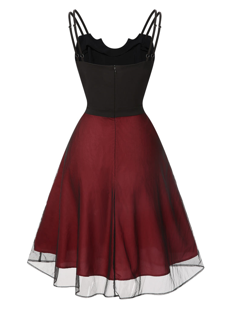 Black & Red 1950s Bat Mesh Dress Black & Red 1950s Bat Mesh Dress