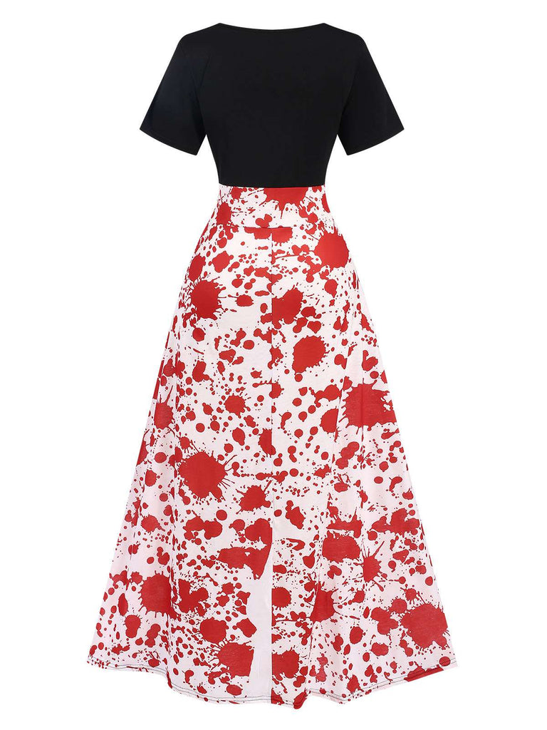 Black & Red 1950s Halloween Blood Stain Dress, vintage dress, retro fashion, rockabilly, pin-up fashion - perfect for women who love vintage and retro fashion