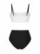 Black & White 1930s Colorblock Lace Bikini Set - vintage fashion, retro style, classic black