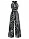 Black & White 1930s Irregular Print Halter Jumpsuit - vintage jumpsuit, retro fashion, classic black