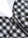 She finds her 1940s story in this Black White 1940s Plaid Lapel Halter Jumpsuit