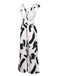 Black & White 1940s V-Neck Bohemian Jumpsuit, vintage romper, retro jumpsuit - perfect for women who love vintage and retro fashion