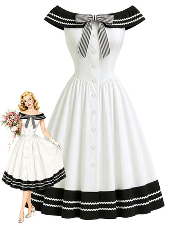 [Pre-Sale] 1950s Bow Vintage Classic Dress