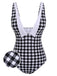 Black & White 1950s Plaid One-Piece Swimsuit, vintage swimsuit, pin-up swimwear - perfect for women who love vintage and retro fashion