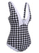 Black & White 1950s Plaid One-Piece Swimsuit, vintage swimsuit, pin-up swimwear - perfect for women who love vintage and retro fashion