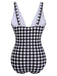 Black & White 1950s Plaid One-Piece Swimsuit, vintage swimsuit, pin-up swimwear - perfect for women who love vintage and retro fashion
