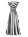 [Pre-Sale] Black White 1950s V-Neck Ruffle Belted Swing Dress, vintage dress, retro fashion, rockabilly, pin-up fashion - perfect for women who love vintage and retro fashion