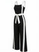 Black & White 1960s Halter Color Block Jumpsuit 4