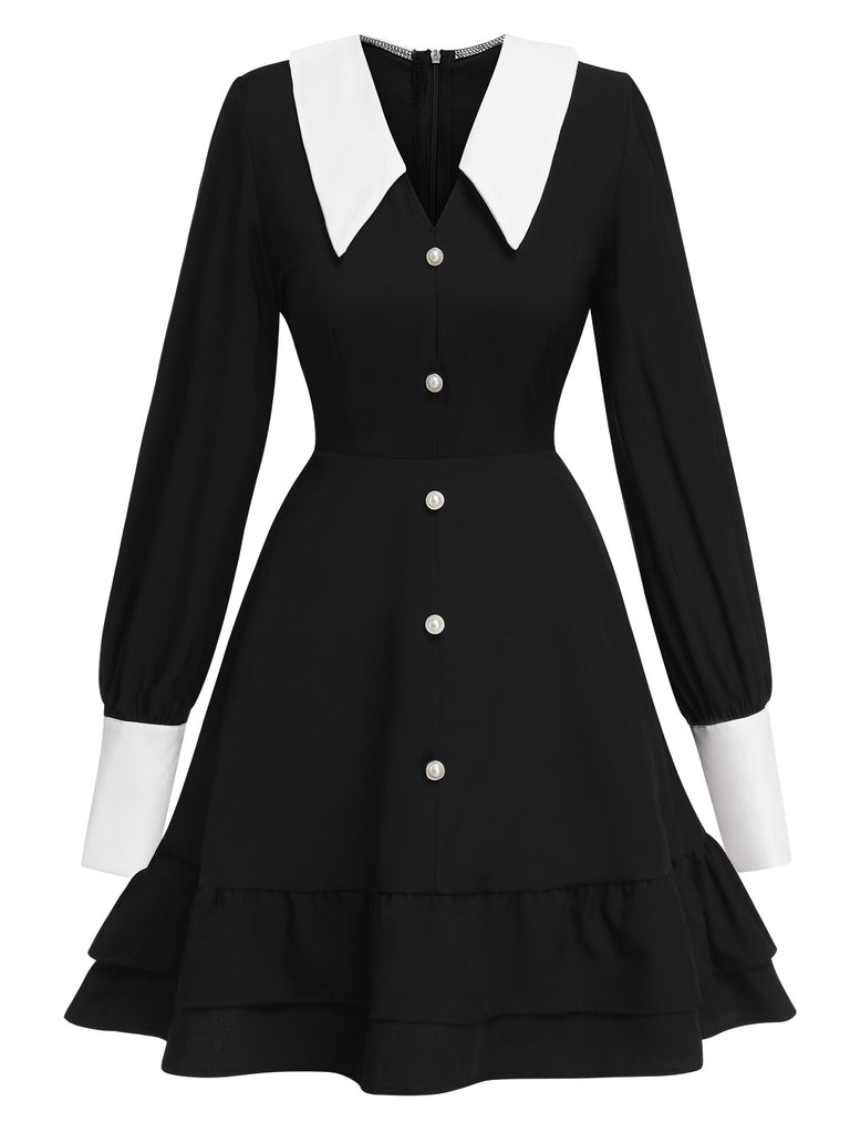 Black & White Doll Collar Skater Dress Black & White Doll Collar Skater Dress