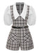 1970s Lapel Plaid Belted Romper | 1970s | vintage romper, retro jumpsuit