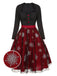 Black&Red 1950s Christmas Snowflake Mesh Dress, vintage dress, retro fashion, rockabilly, pin-up fashion - perfect for women who love vintage and retro fashion