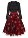 Black&Red 1950s Christmas Snowflake Mesh Dress, vintage dress, retro fashion, rockabilly, pin-up fashion - perfect for women who love vintage and retro fashion