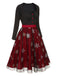 Black&Red 1950s Christmas Snowflake Mesh Dress, vintage dress, retro fashion, rockabilly, pin-up fashion - perfect for women who love vintage and retro fashion