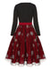 Black&Red 1950s Christmas Snowflake Mesh Dress, vintage dress, retro fashion, rockabilly, pin-up fashion - perfect for women who love vintage and retro fashion