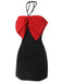 Black&Red 1960s Bow-knot Patchwork Wrap Dress, vintage dress, retro fashion - perfect for women who love vintage and retro fashion