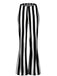 Black&White 1970s Vertical Striped Flared Pants - vintage fashion, retro style, classic black