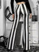 Black&White 1970s Vertical Striped Flared Pants - vintage fashion, retro style, classic black