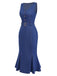 Blue 1930s Denim Sleeveless Mermaid Dress