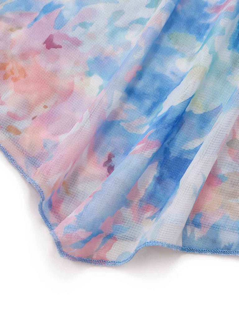 Blue 1930s Vintage Retro Top 9