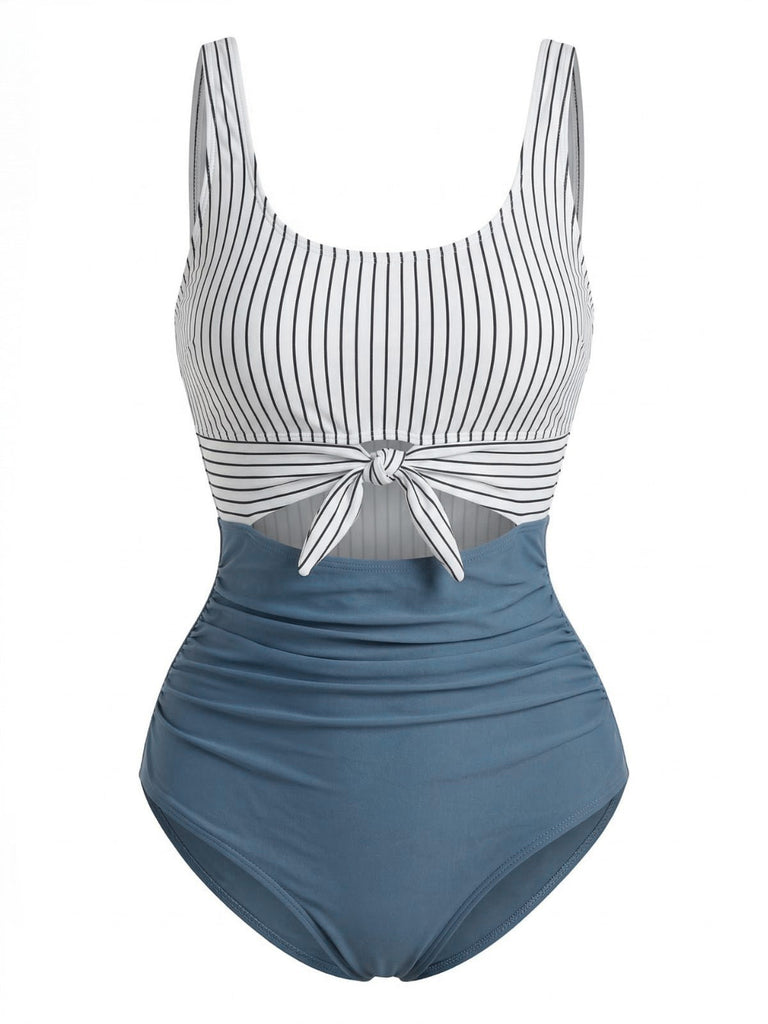 Blue 1930s One Piece Swimsuit