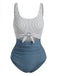 Blue 1930s One Piece Swimsuit