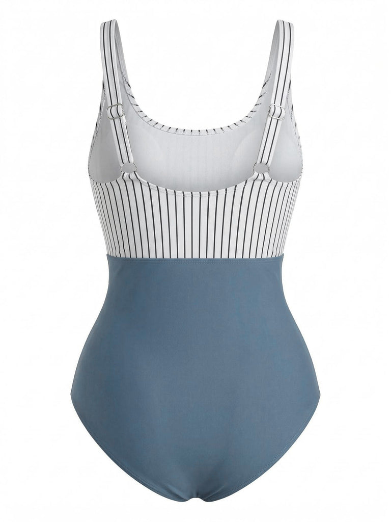Blue 1930s One Piece Swimsuit