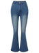 She walks in these Blue 1930s High Waist Flare Jeans and the world follows