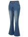 Blue 1930s High Waist Flare Jeans: 1930s power dressing, reimagined