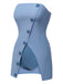 Blue 1930s Solid Buttoned Bandeau Swimsuit, vintage swimsuit, pin-up swimwear - perfect for women who love vintage and retro fashion