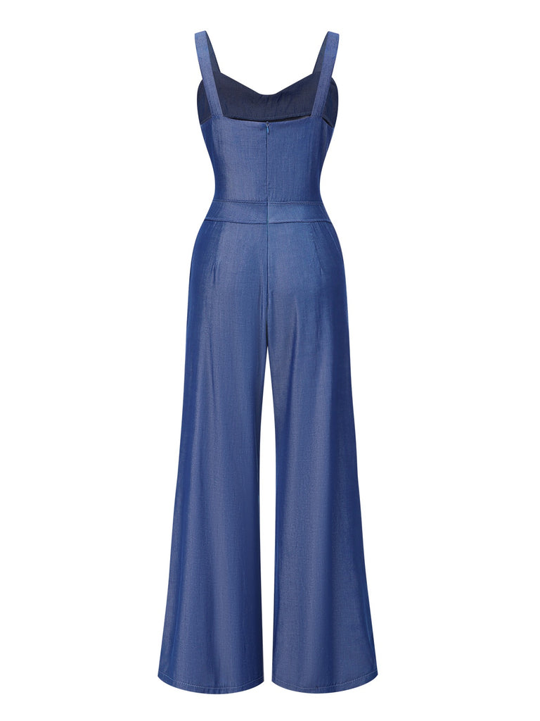 1930s Solid Tencel Denim Knotted | 1930s | vintage romper, retro jumpsuit