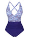 She's wearing Blue 1930s Strap Stripes Patchwork One-Piece Swimsuit and the whole beach remembers the 1930s