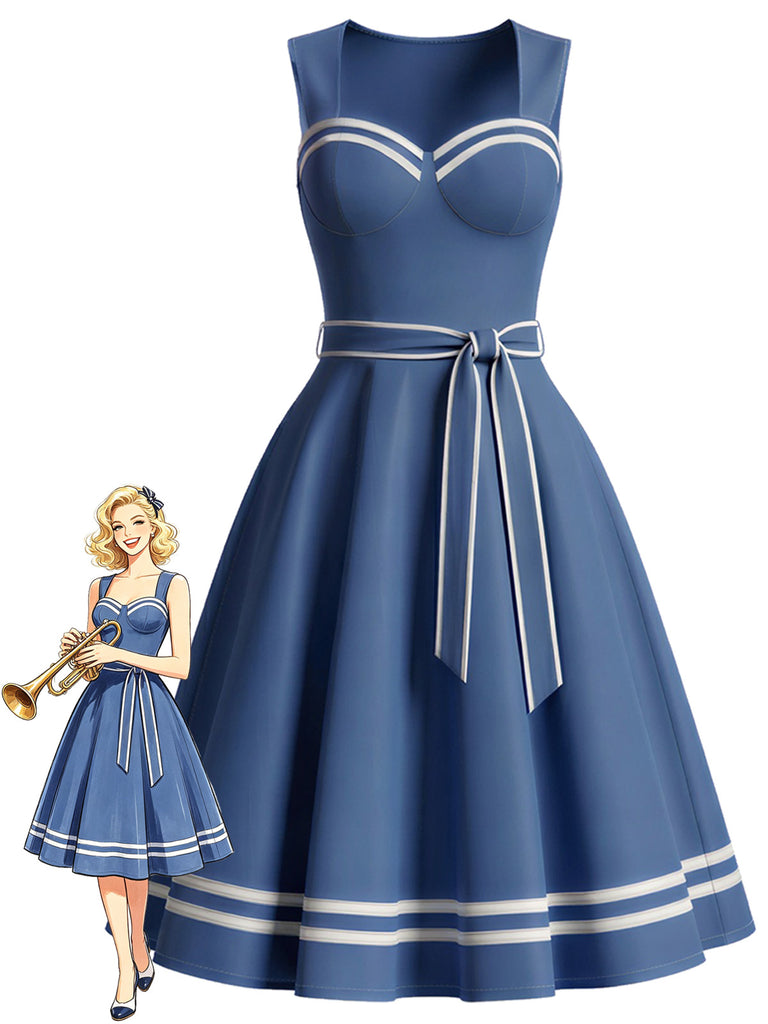 [Pre-Sale] Blw 1940s Striped Vintage Classic Dress 3