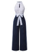 Blue 1940s Halter Polka Dot Jumpsuit, vintage romper, retro jumpsuit - perfect for women who love vintage and retro fashion