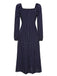This Blue 1940s Lantern Sleeve Polka Dots Dress wraps her in 1940s elegance, one twirl at a time