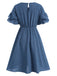 Blue 1940s Layered Ruffle Sleeve A-Line Dress: where 1940s romance meets her modern spirit