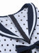 Blue 1940s Polka Dot Bow Lapel Jumpsuit, vintage romper, retro jumpsuit - perfect for women who love vintage and retro fashion