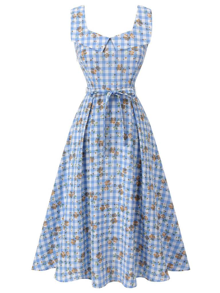 blue and white gingham dress womens Garden Gingham Mini Dress
