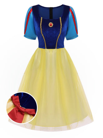 She slips into this Blue 1940s Snow White Style Mesh Dress and suddenly it's a 1940s daydream