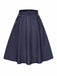 Blue 1940s Solid Button Skirt WIth Belt - vintage skirt, retro style