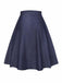 Blue 1940s Solid Button Skirt WIth Belt - vintage skirt, retro style