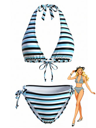 Blue 1940s Tankini
