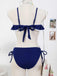 Blue 1940s Seashell Pendant Ruffle One-Piece Swimsuit - vintage swimsuit, pin-up swimwear for vintage lovers