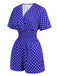Blue 1940s V-Neck Polka Dots Romper: timeless 1940s elegance she makes her own