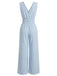 Blue 1940s Vintage V Neck Jumpsuit