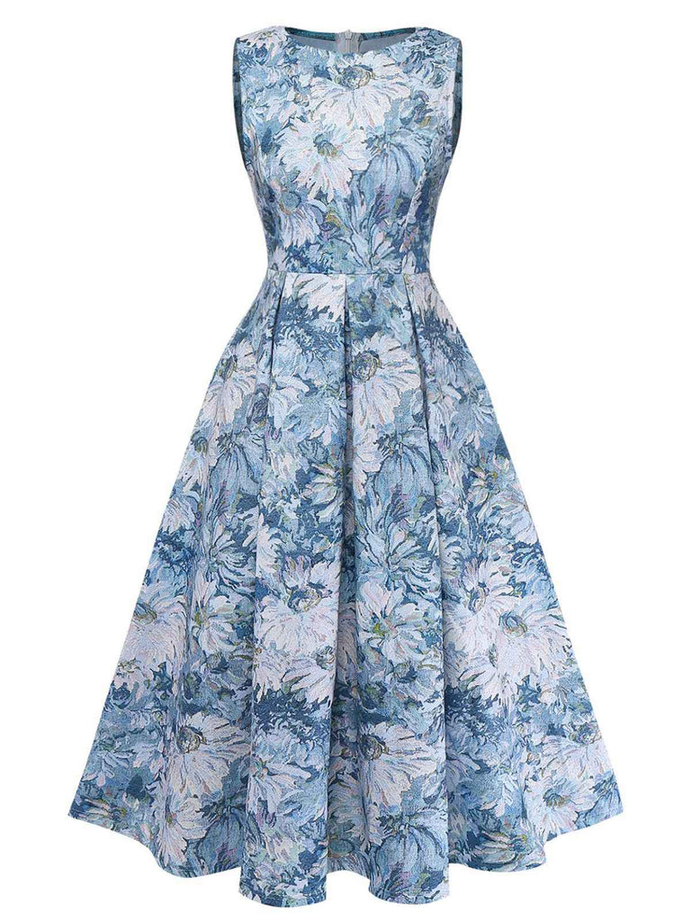 blue dress for baby girl BABEYOND Polka Dot Retro Swing Dress, 1950s Dress, Evergreen Teal / White, L