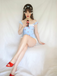 Blue 1950s Cherry Plaid Ruffled Mesh One-Piece Swimsuit, vintage swimsuit, pin-up swimwear - perfect for women who love vintage and retro fashion