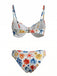 Blue 1980s Print Two Piece Bikini Set 4